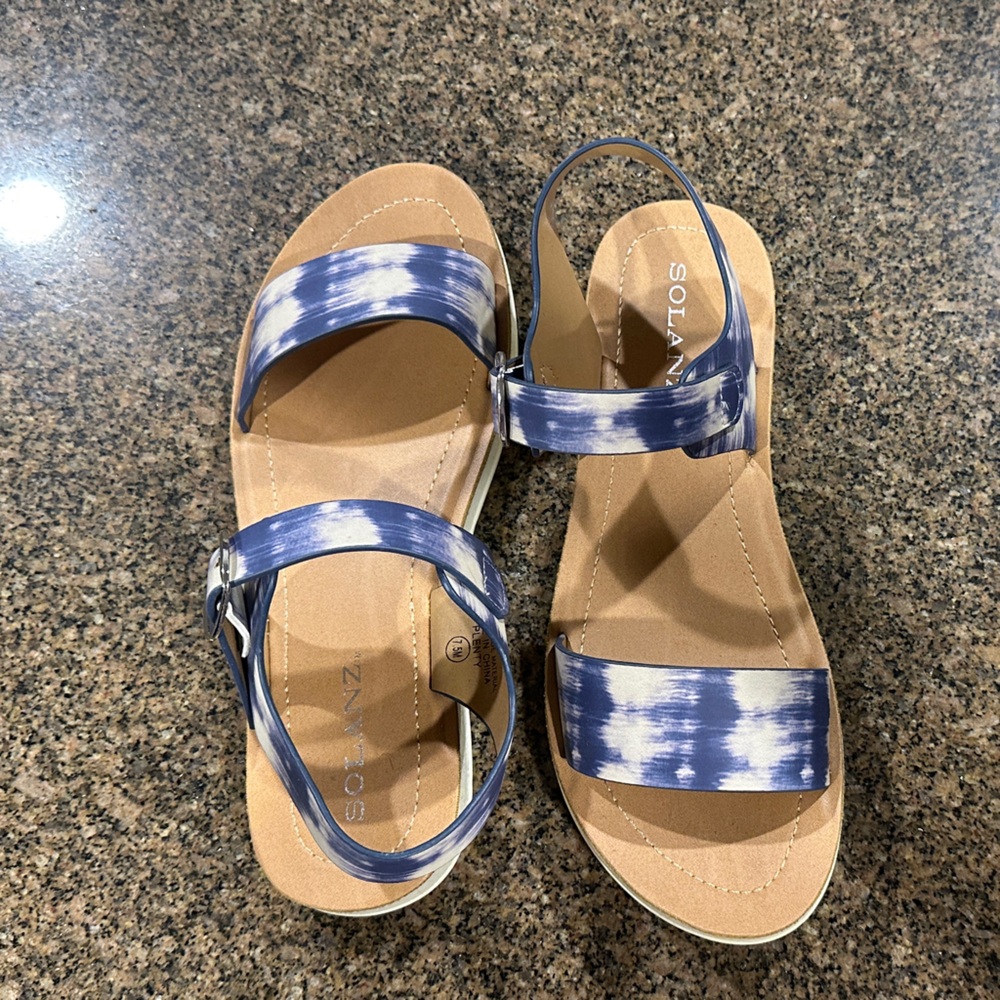 Solanz Blue Tie-Dye Women's Sandals